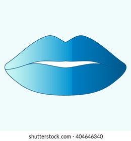 Vector icons of female lips 