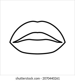 Iconos vectoriales de labios femeninos sobre fondo blanco. modificable por color
