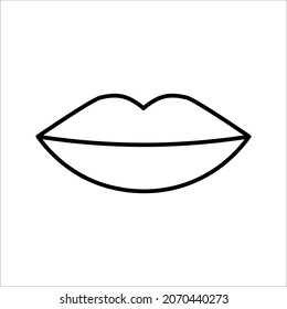 Vector icons of female lips on white background. color editable