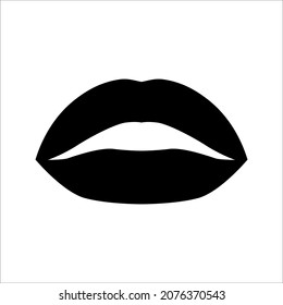 Vector icons of female lips on white background. color editable