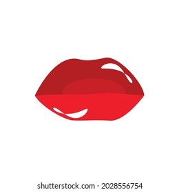 Iconos vectoriales de la impresión de labios femeninos