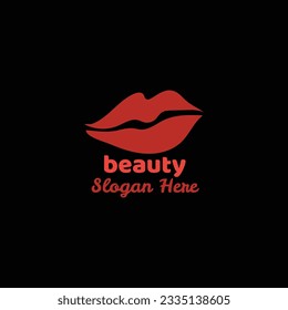 Vector icons of female lips print