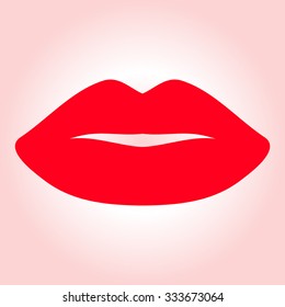 Vector icons of female lips print