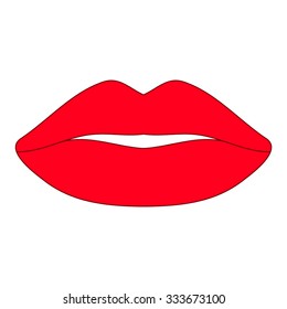 Vector icons of female lips print