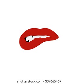 Vector icons of female lips print