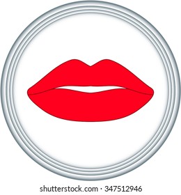 Vector icons of female lips print