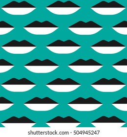 Vector icons of female lips print