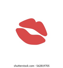 Iconos vectoriales de los labios hembra impresos en el fondo blanco