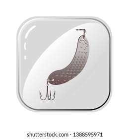 Vector icons of fishhook. Monochrome drawing on white background. Simple template for developing logo for fishing club, market, postcards, posters, textiles.