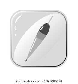 Vector icons of fishing float. Monochrome drawing on white background. Simple template for developing logo for fishing club, market, postcards, posters, textiles.