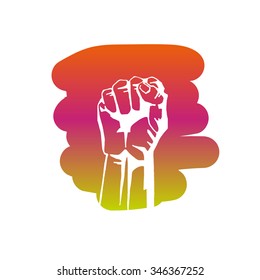 Vector icons fist. The concept of revolution.