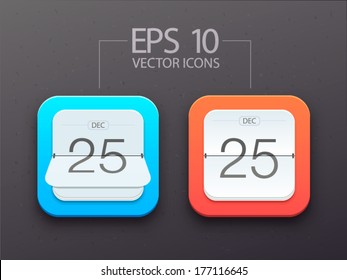 Vector icons of flat beautiful calendar