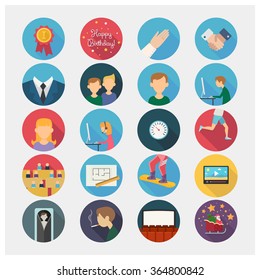 Vector icons in flat design 