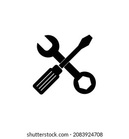 Vector icons flat design. Illustration tools repair mechanic on white background.