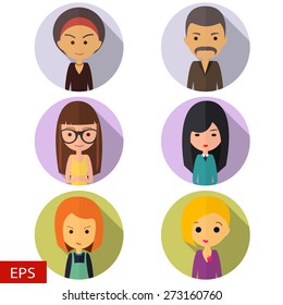 vector icons flat with people