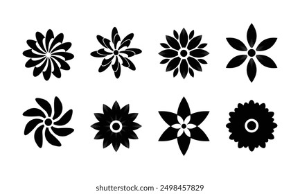 Flor de iconos vectoriales. Conjunto de iconos de flores increíbles Vector