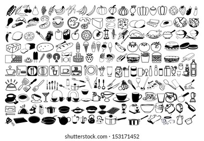 vector icons of food