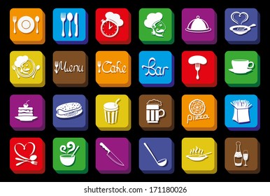Vector icons. Food concept.