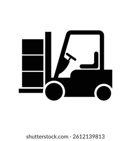 Vector icons of forklift and delivery truck
