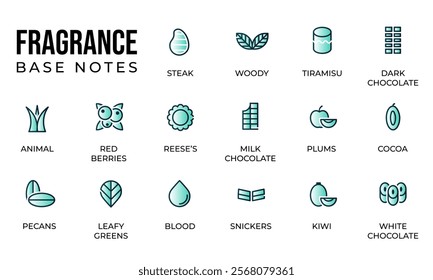 Vector icons fragrance notes perfume