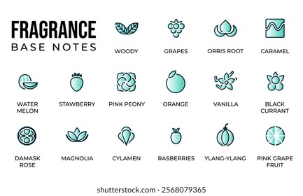 Vector icons fragrance notes perfume