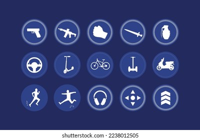 Iconos vectores para juegos. aplicación