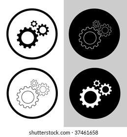 Vector icons of gears