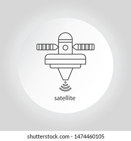 Vector icons, global satellite communication technology