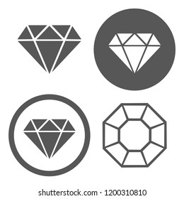 Vector icons of graphic representations of diamonds logos