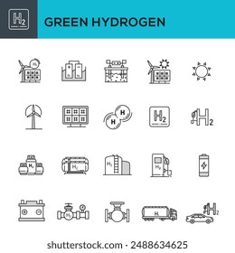 Vector Icons for Green Hydrogen Applications
