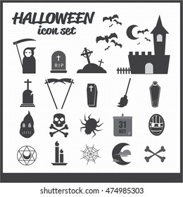 vector icons of Halloween theme set
