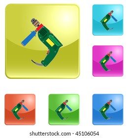 iconos vectoriales de perforación eléctrica manual