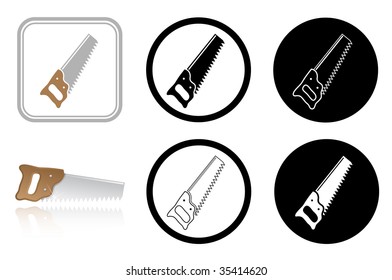 iconos vectoriales de la sierra de mano