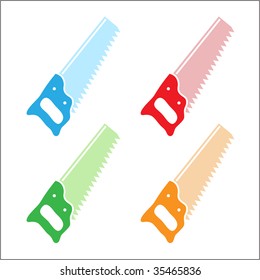 vector icons of hand saw
