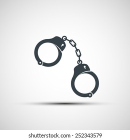 Vector icons of handcuffs
