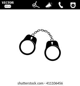 vector icons of handcuffs