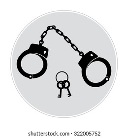 Vector icons of handcuffs. Vector illustration.