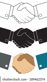 Vector icons handshake. Background for business and finance