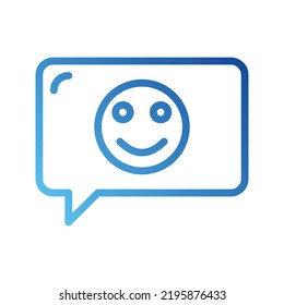 Vector Icons Happy Message Lineal Gradient Style. Pixel Perfect and Editable Stroke.