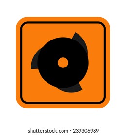 Vector icons. Hazard warning attention sign with milling cutters symbol. Isolated on white background.