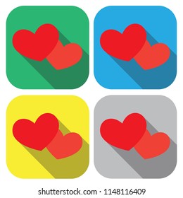 Vector Icons. Heart icon. Love, attention. Badge in a flat design. For the web concept and mobile devices.