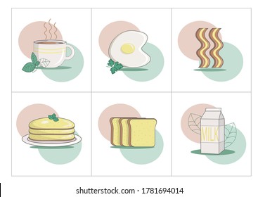 Vector icons (hearty breakfast for the champion)