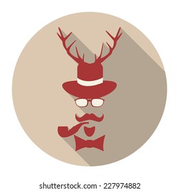 Vector icons with a hipster accessories