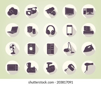 vector icons of home appliances
