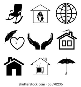 Vector icons of home comfort
