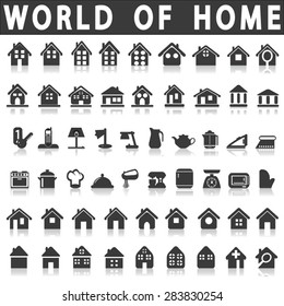vector icons home and house