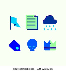 vector icons: HOUR SMARTPHONE PENCIL LOVE LIKE BUTTON, MICROPHONE GEAR TAB GALLERY CAMERA PIN MAP LAMPUNG NOTENADA, flash tape man rocket plane from paper alien roll film, color paper flags skull crow