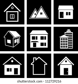 Vector icons of houses