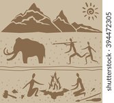 Vector icons of ice age symbols