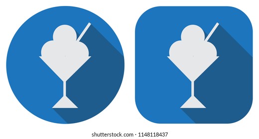 Vector Icons. Ice cream icon. Ball ice cream. Badge in a flat design. For the web concept and mobile devices.